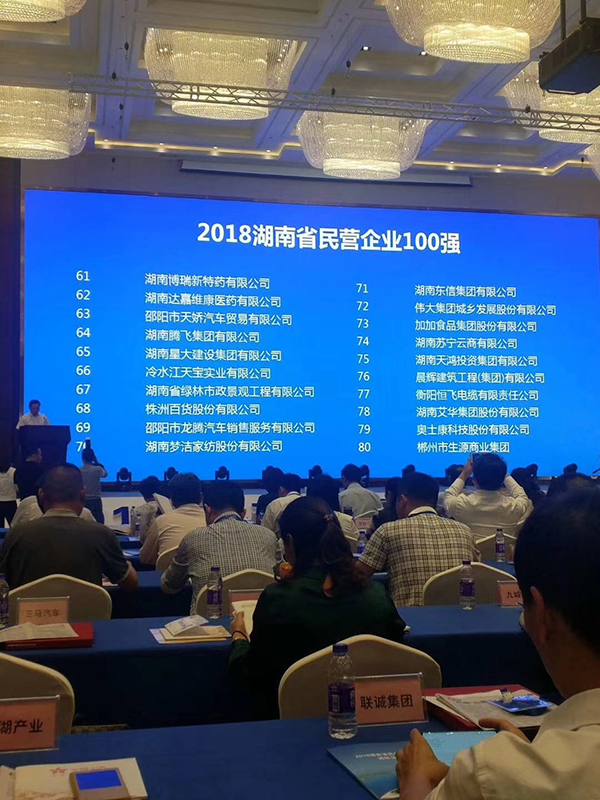 湖南省發(fā)布民營企業(yè)100強名單，天嬌榮膺63位